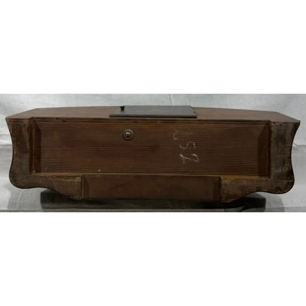 Vintage 1950s Tambour Mantel Clock German 8 Day Movement 130 Stamp Wood Case